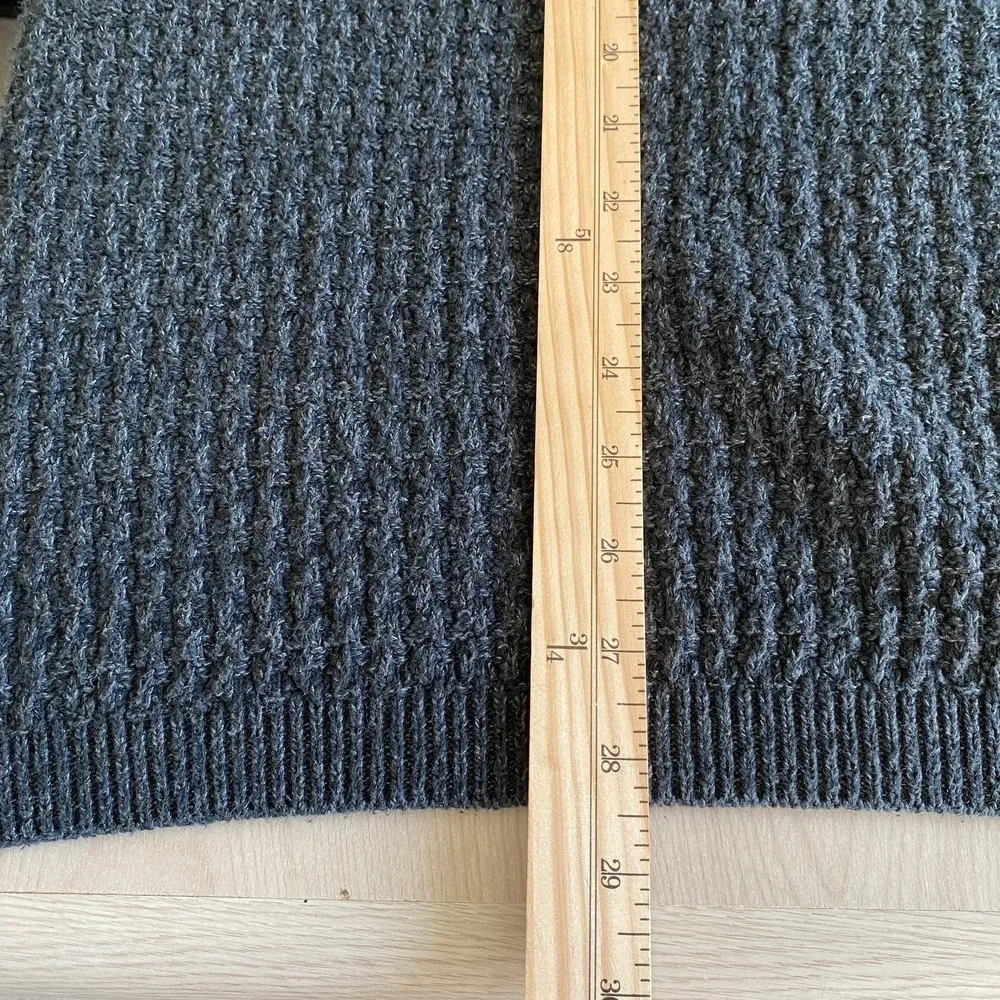 VTG Bill Blass Chunky Waffle Knit Henley Sweater Men 2X Gray Dad Grandpacore 90s